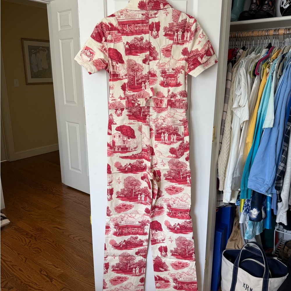 Rachel Antonoff Red and Cream Jumpsuit - Picture 4 of 14